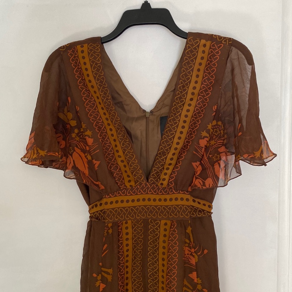 Anna Sui For Anthropologie Brown Dress